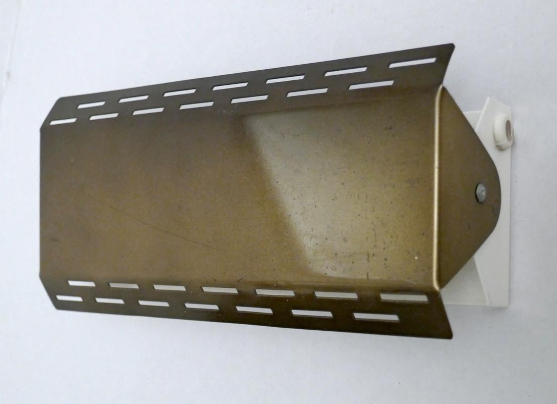 20th Century Pair of Belgian Minimalist Modernist Metal Sconces Wall Lights For Sale