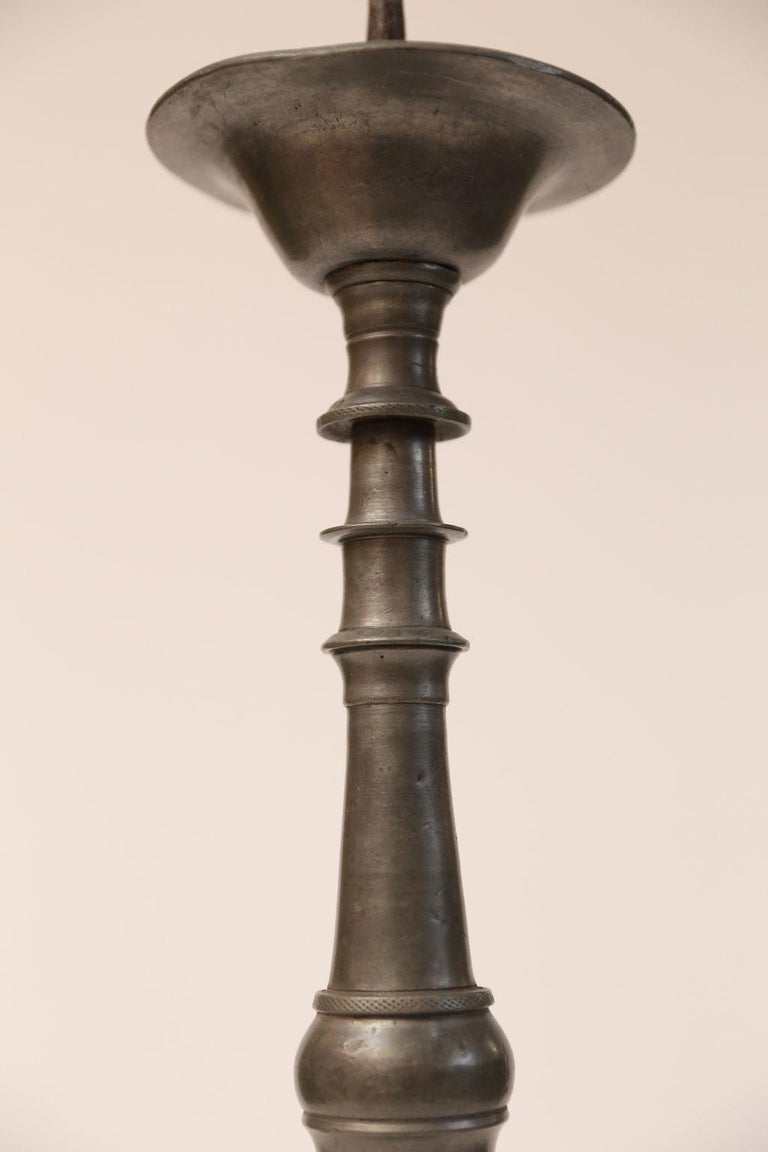 Pair of Antique, Classic Pewter Candlesticks at 1stDibs