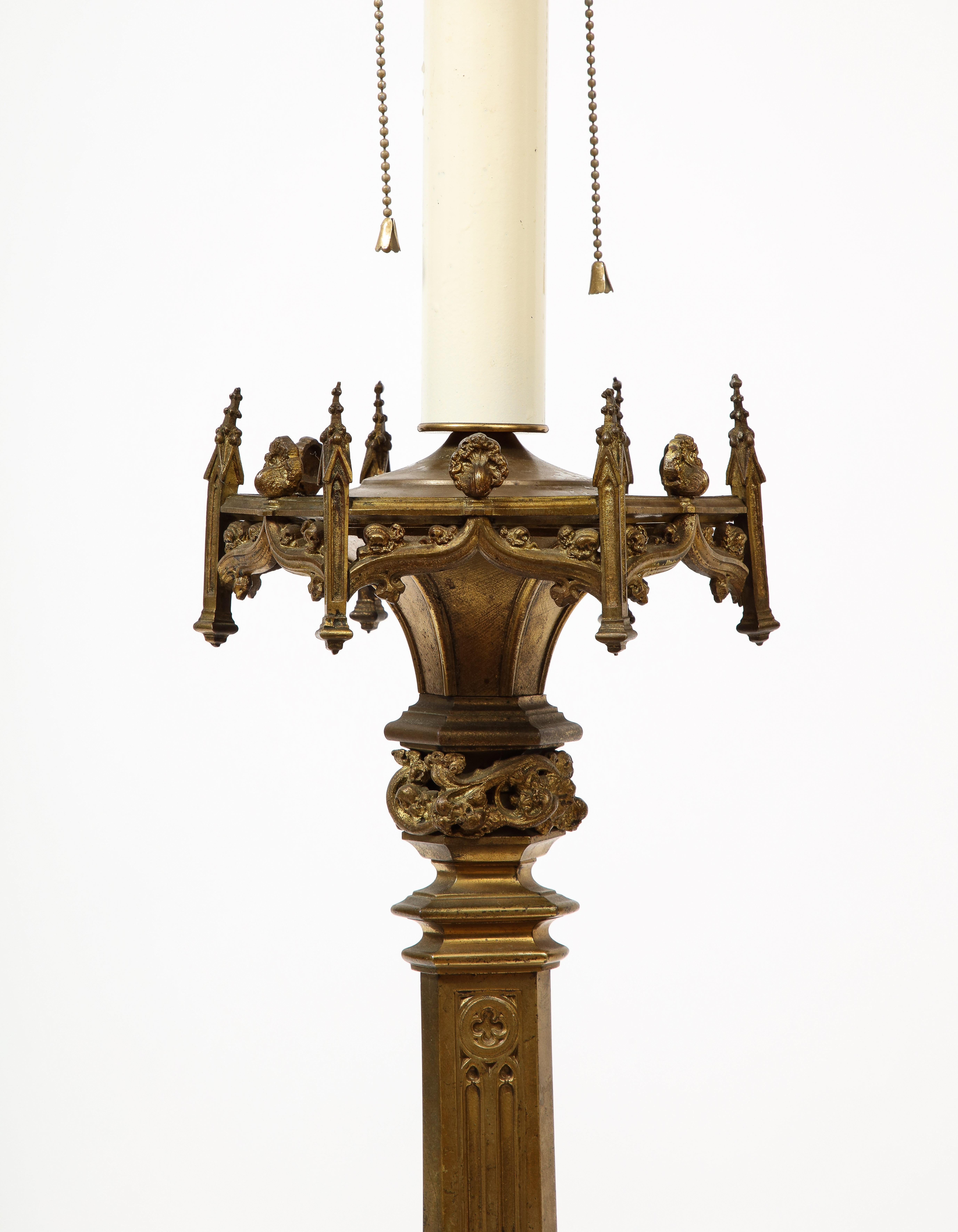 Pair of Belgian Rococo Style Gilt Table Lamps 5