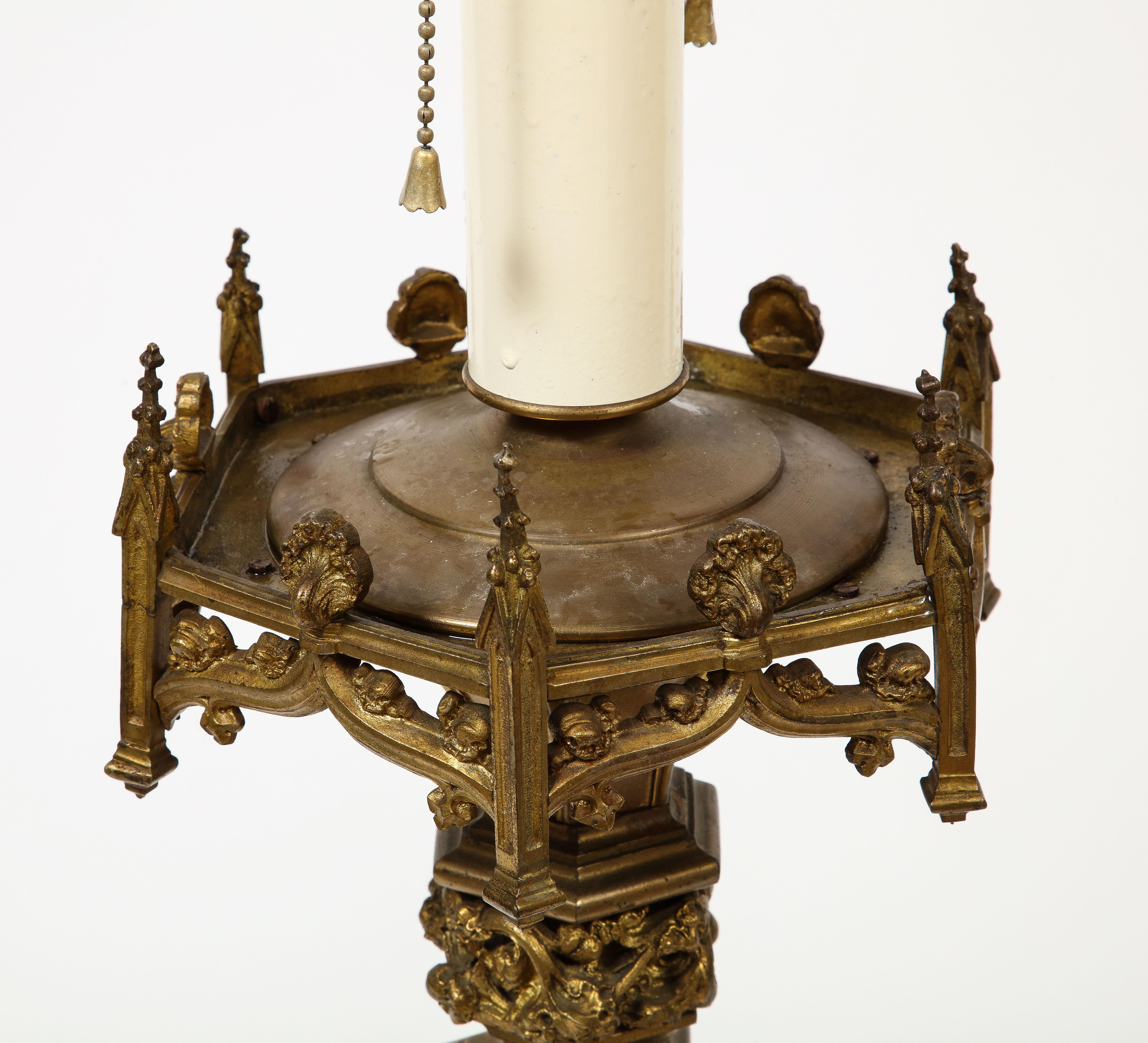 Pair of Belgian Rococo Style Gilt Table Lamps 7