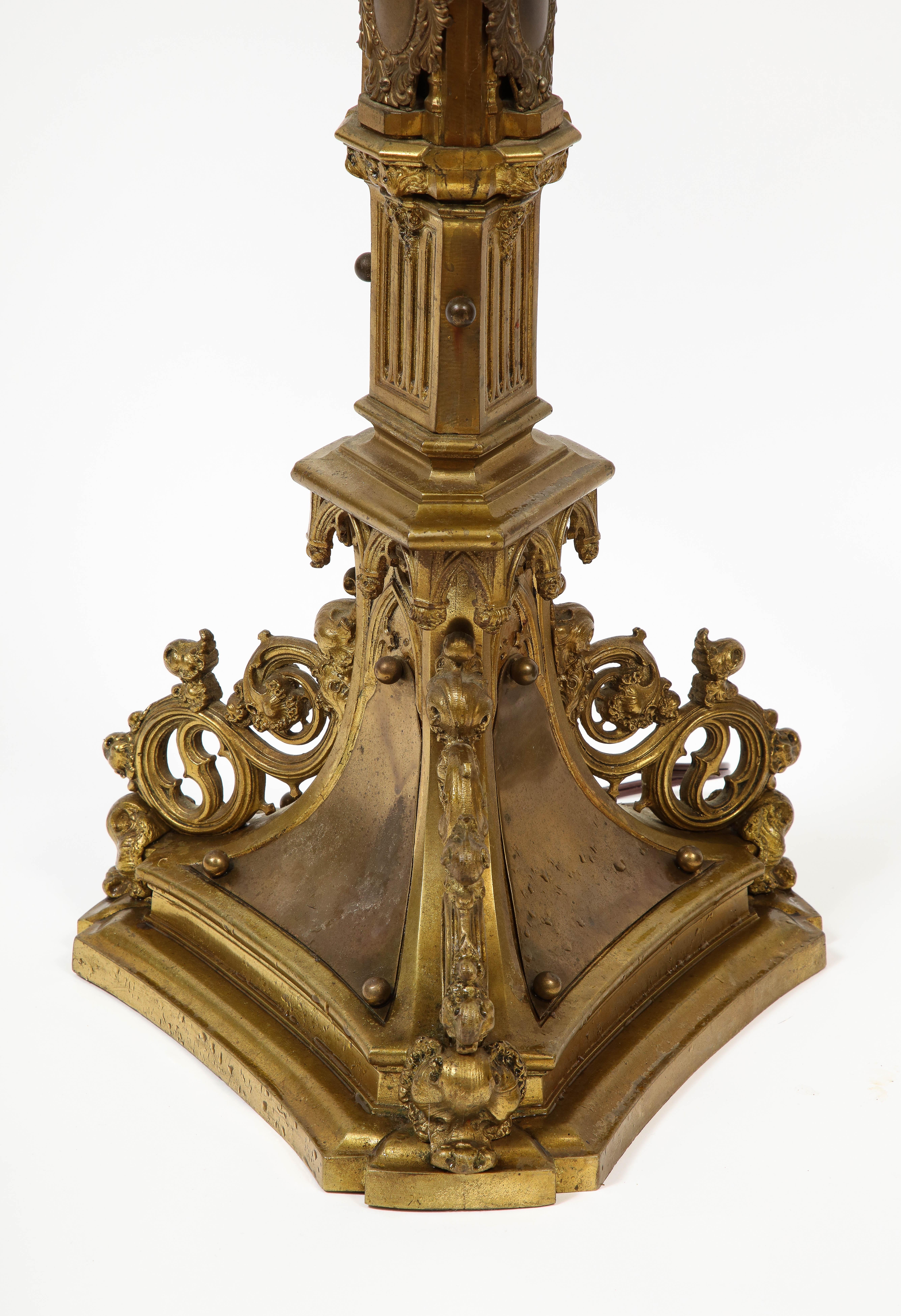 Pair of Belgian Rococo Style Gilt Table Lamps 13