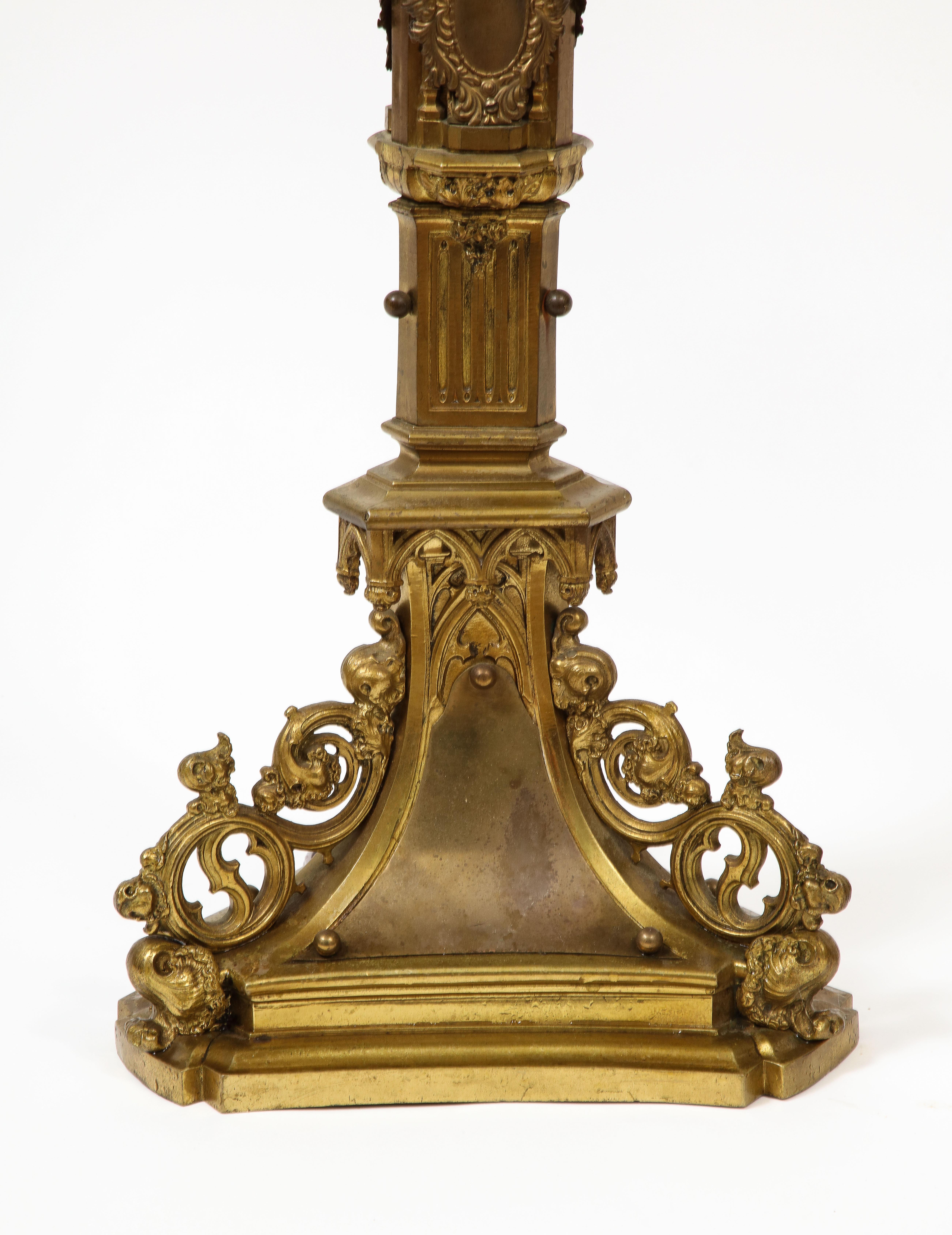 Pair of Belgian Rococo Style Gilt Table Lamps 14