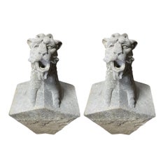Pair of Belgium Bluestone Gargoyles