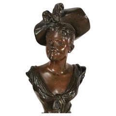 Paire de bustes en bronze de Belgique par Georges Van Der Straaten