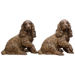 Pair of Belgium Resin Cocker Spaniel Sculptures