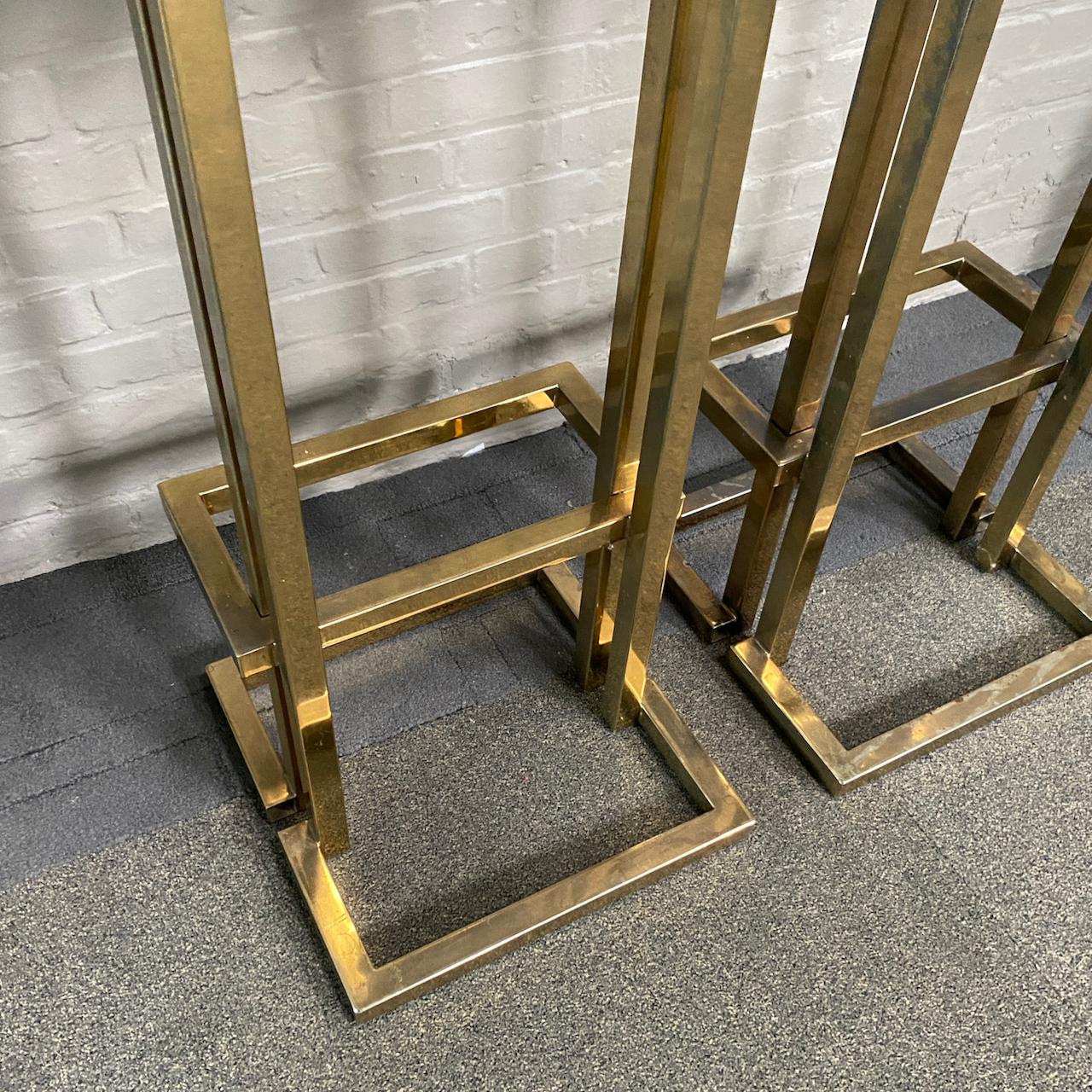 Pair of Belgo Chrom gold-plated bar stools - 1980's 5