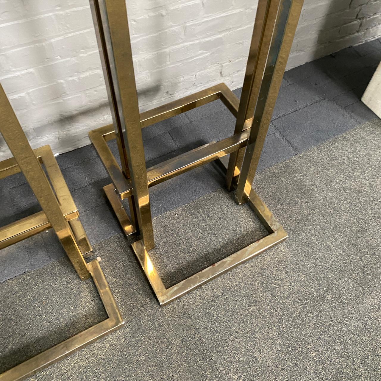 Pair of Belgo Chrom gold-plated bar stools - 1980's 8