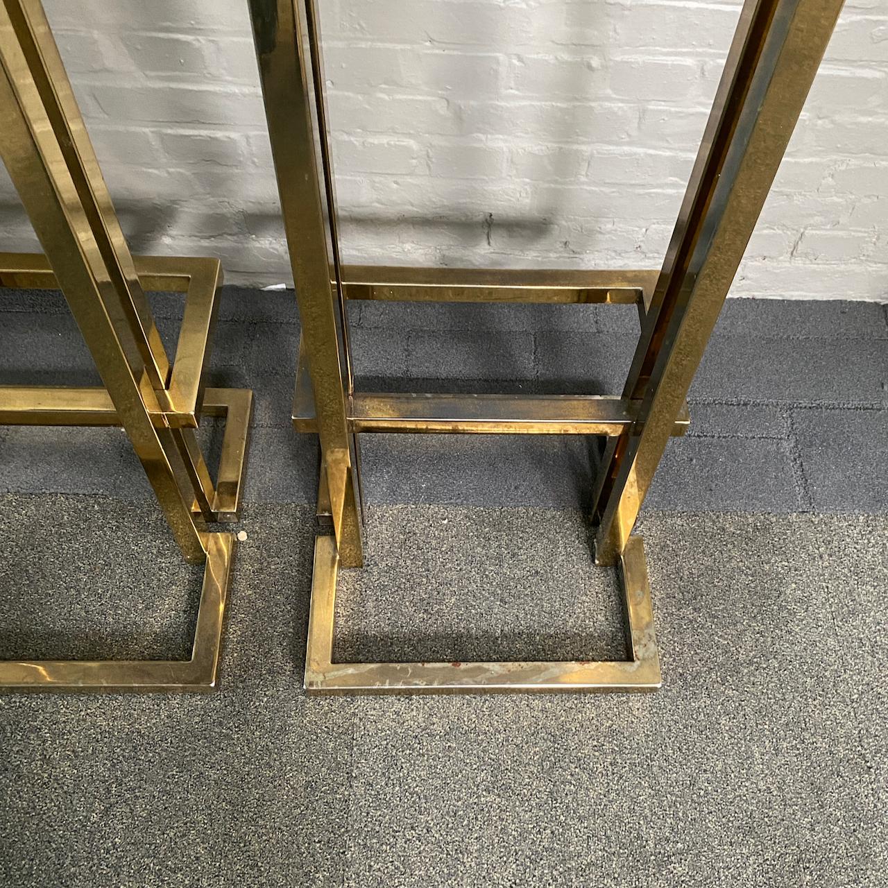 Pair of Belgo Chrom gold-plated bar stools - 1980's 9