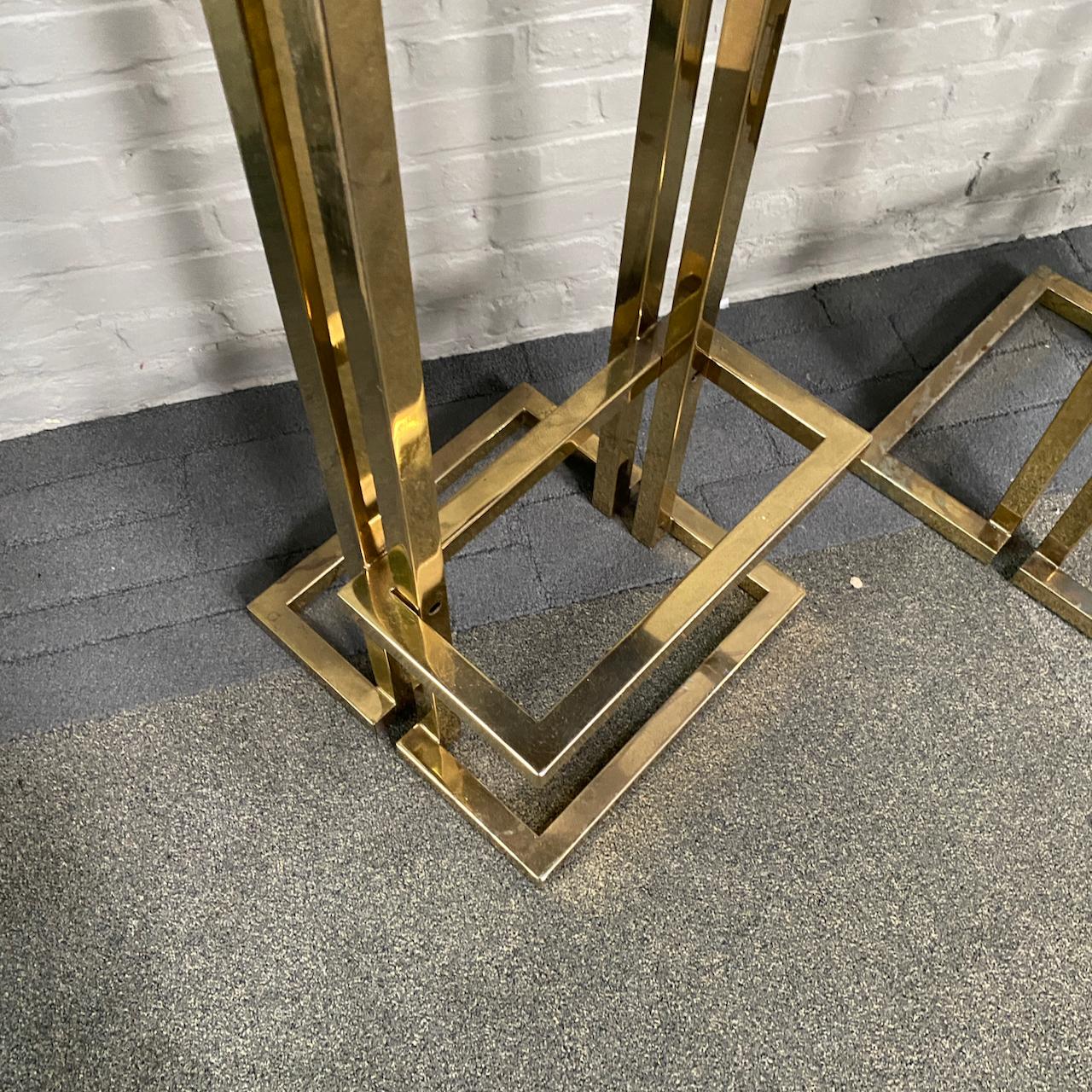 Pair of Belgo Chrom gold-plated bar stools - 1980's In Fair Condition In Zandhoven, BE