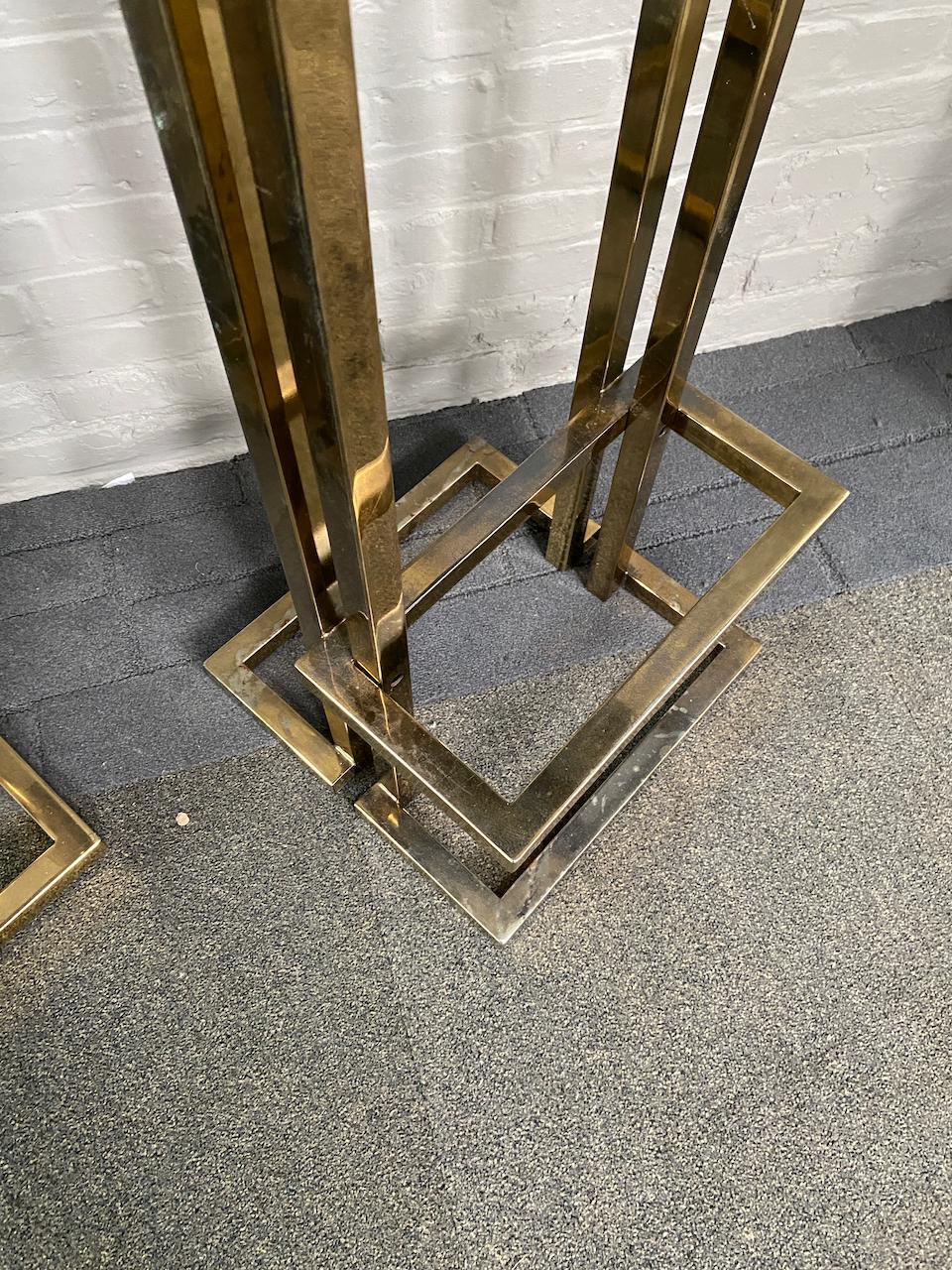 Late 20th Century Pair of Belgo Chrom gold-plated bar stools - 1980's