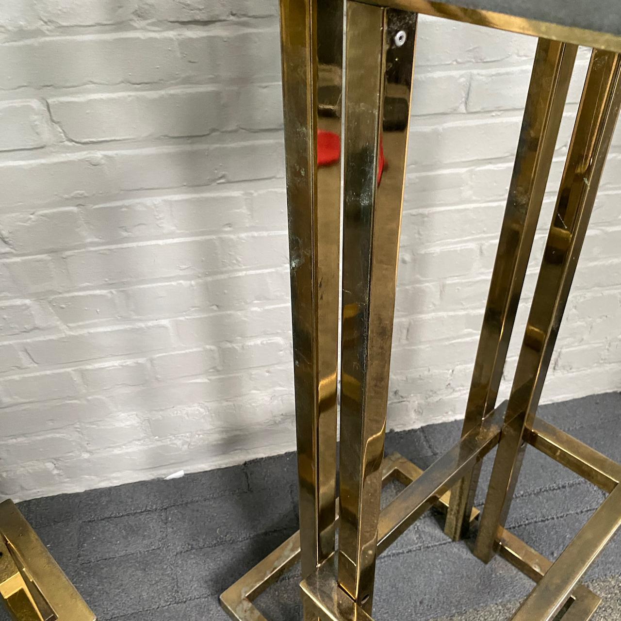 Aluminum Pair of Belgo Chrom gold-plated bar stools - 1980's
