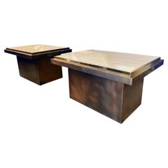 Pair of Belgo Chrom Side Tables, Belgium, 1970s