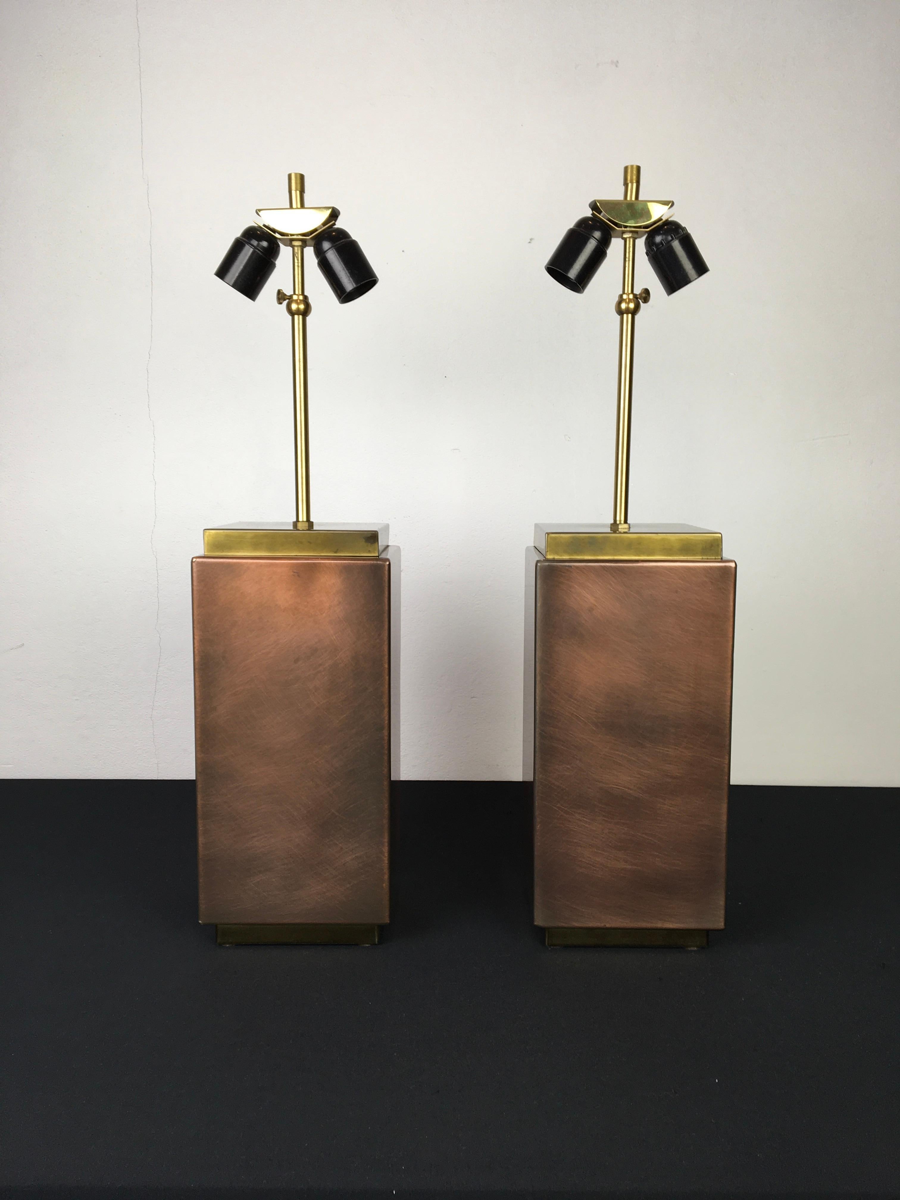 Brass Pair of Belgo Chrome Table Lights For Sale