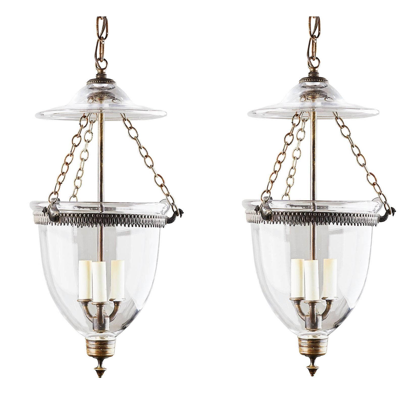 Pair of Bell Jar Lanterns, circa 1890
