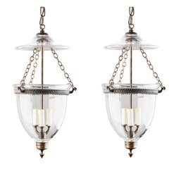 Antique Pair of Bell Jar Lanterns, circa 1890