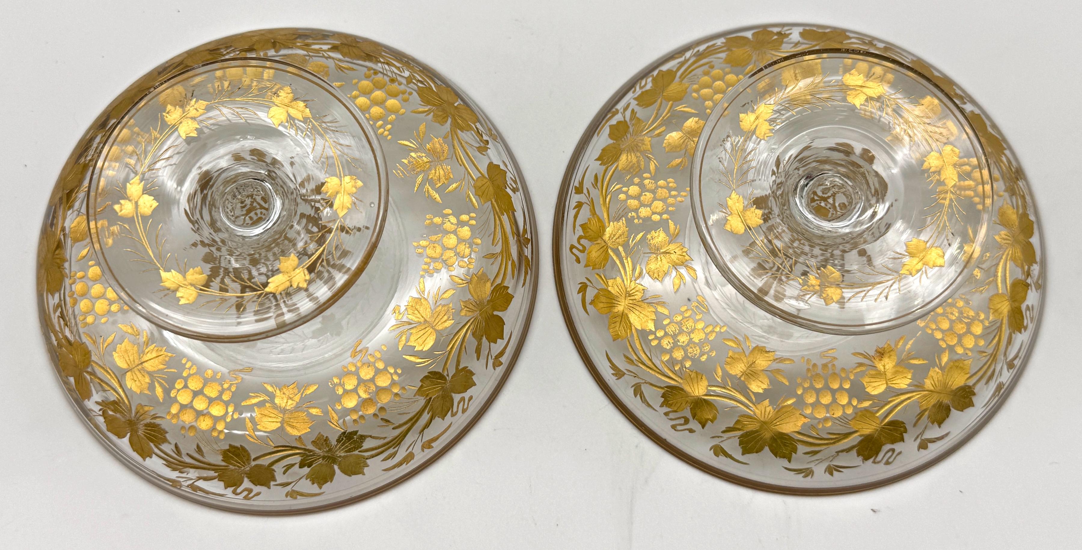Pair of Belle Époque Gilt Glass Compotes / Dessert Dishes, circa 1890–1910 For Sale 2