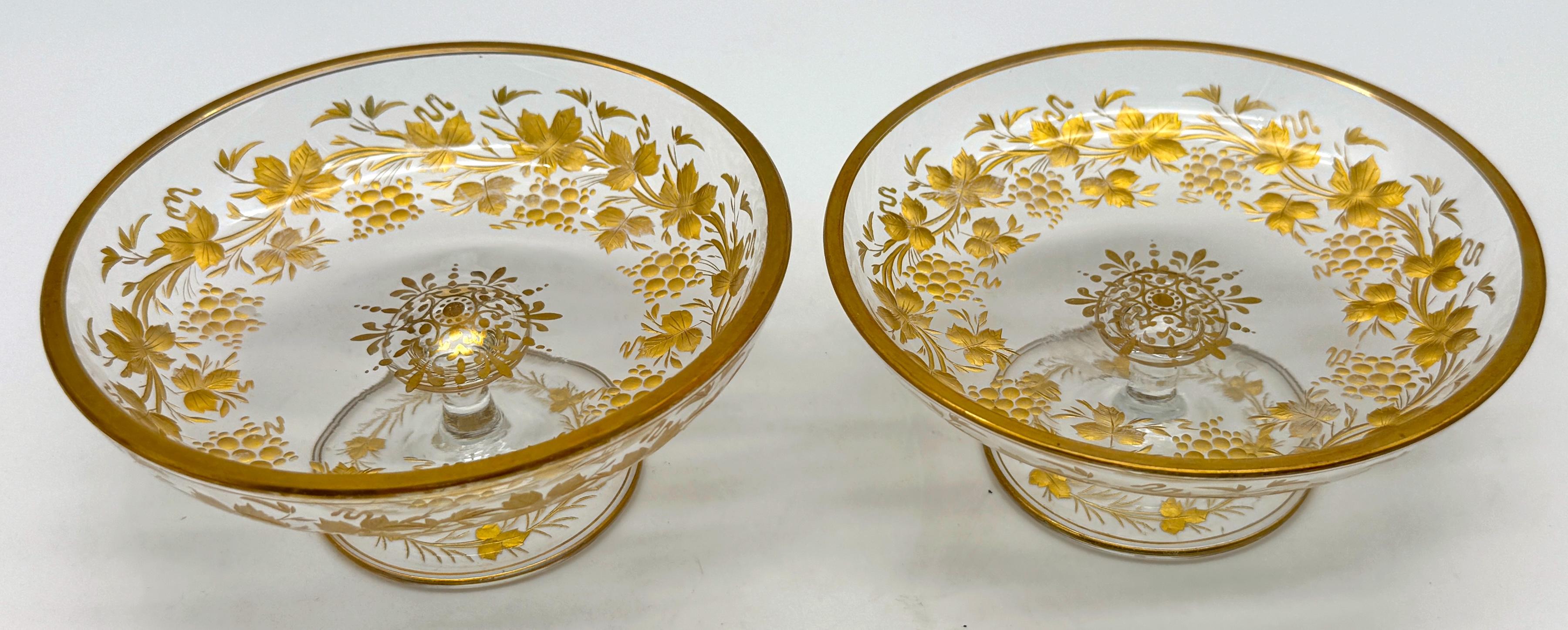 Pair of Belle Époque Gilt Glass Compotes / Dessert Dishes, circa 1890–1910 For Sale 3