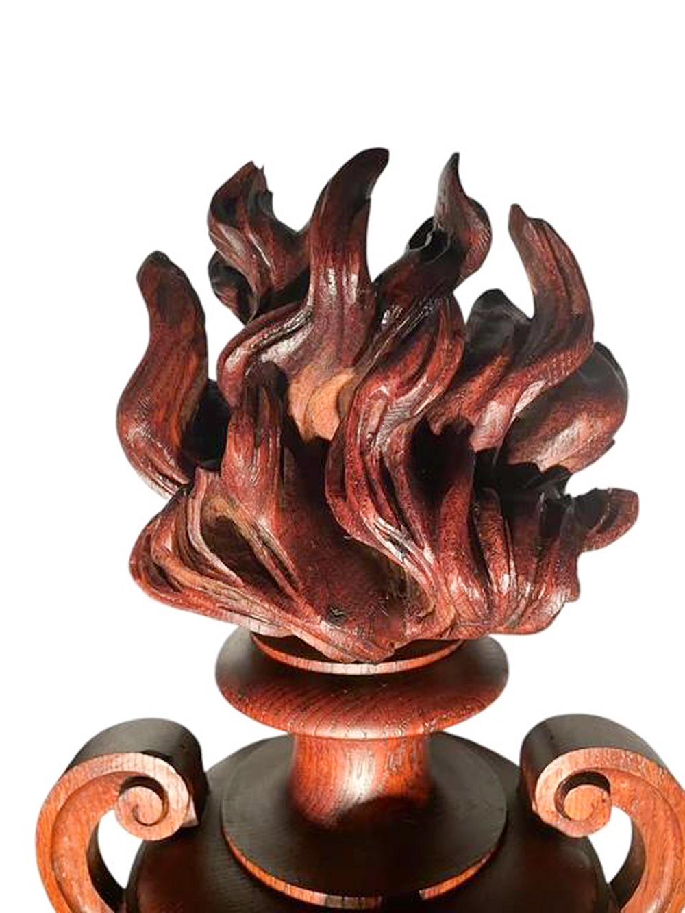 Pair of Belle Epoque Swaged Urn-Form Architectural Elements with Flame Finials For Sale 1