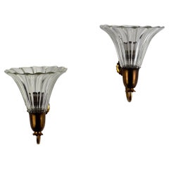 Pair of ‘Bellflower’ Wall Sconces by Seguso Vetri d’Arte Murano, Italy, 1938