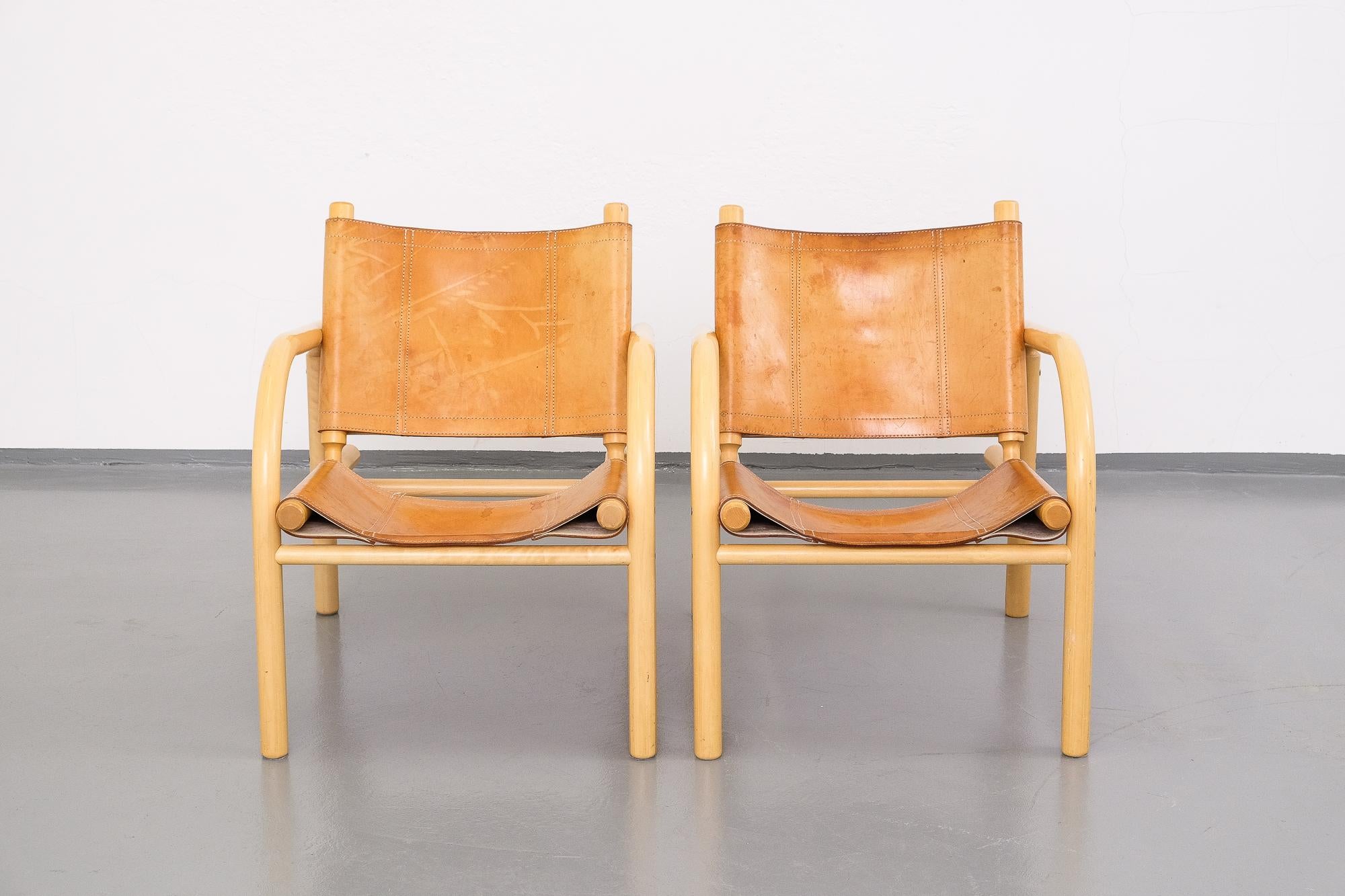 Pair of Ben af Schultén Model 411 Safari Lounge Chairs, Artek, Finland, 1974 9