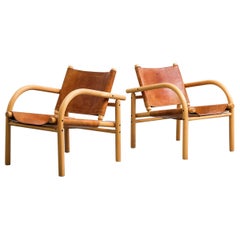 Pair of Ben af Schultén Model 411 Safari Lounge Chairs, Artek, Finland, 1974
