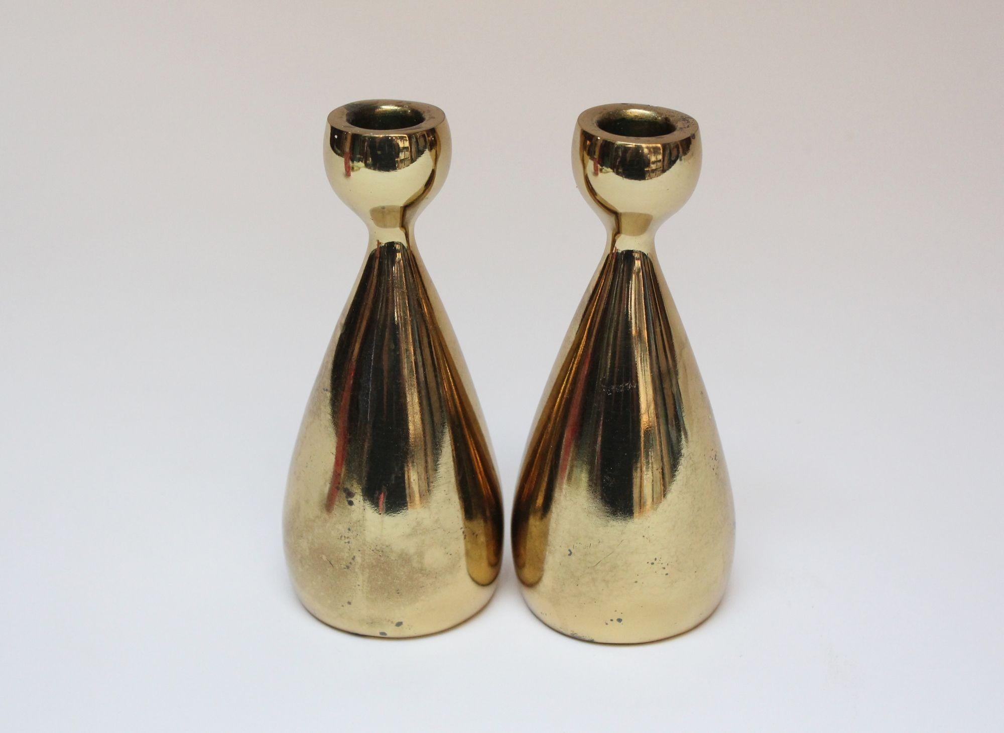 Pair of Ben Seibel for Jenfredware Brass Candlesticks For Sale 6