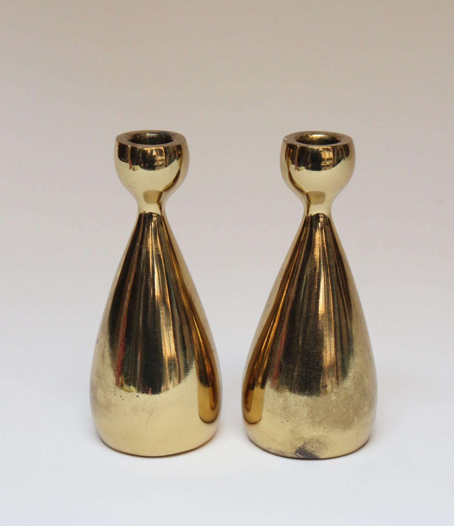 Pair of Ben Seibel for Jenfredware Brass Candlesticks For Sale 7