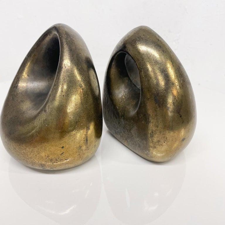 Pair of Ben Seibel Modern Brass ORB Bookends JenfredWare 1950s Vintage