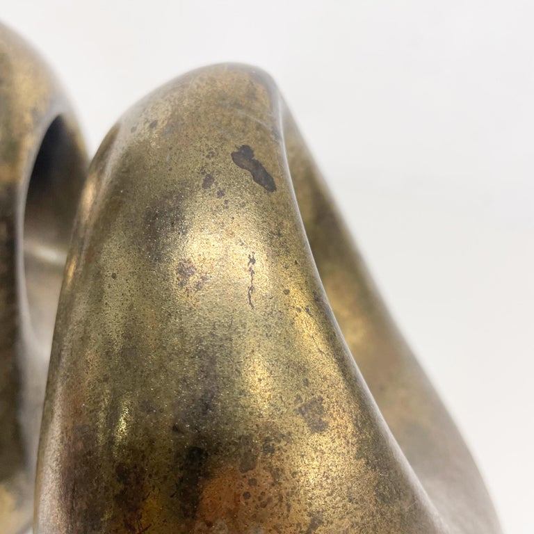 Pair of Ben Seibel Modern Brass ORB Bookends JenfredWare 1950s Vintage