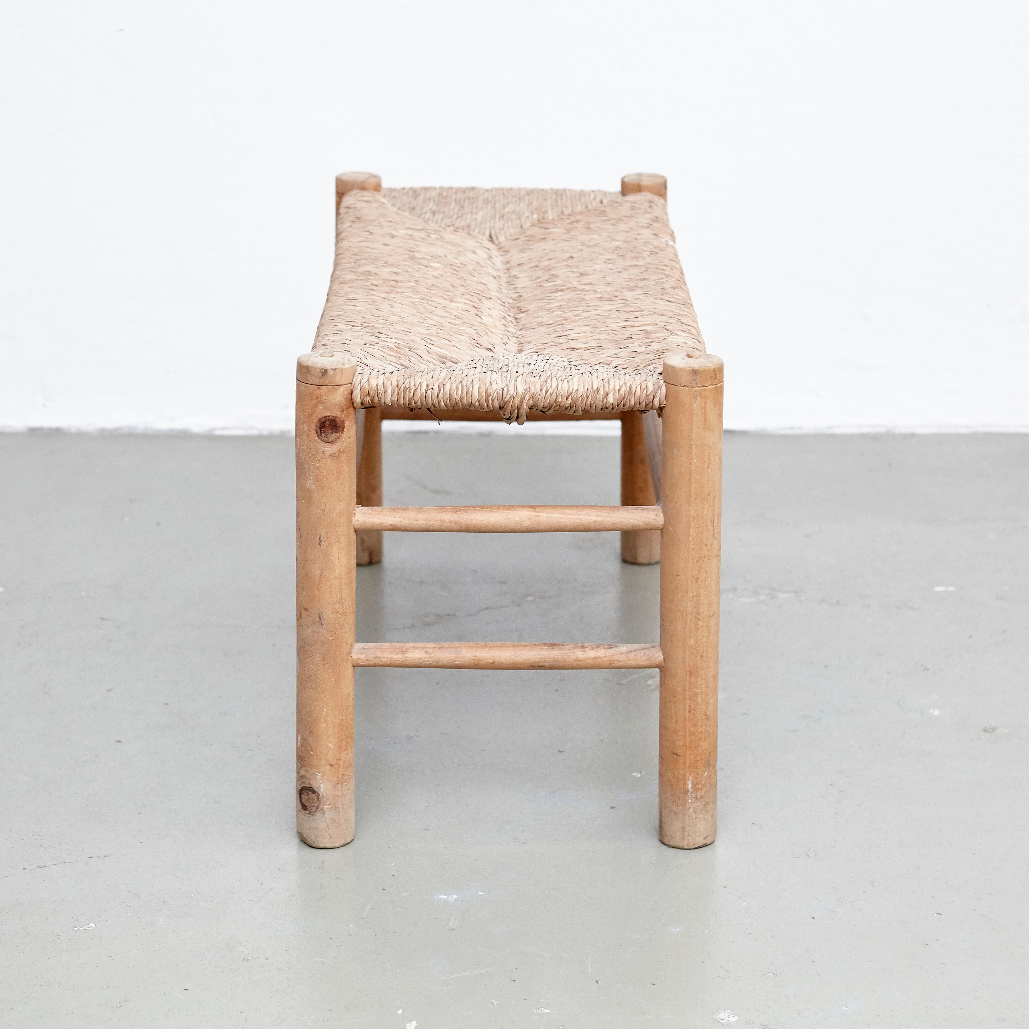 Rattan Pair of Bench in the Style of Charlotte Perriand, circa 1960