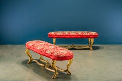 Pair of Benches Baroque Wood Italy xviii Century