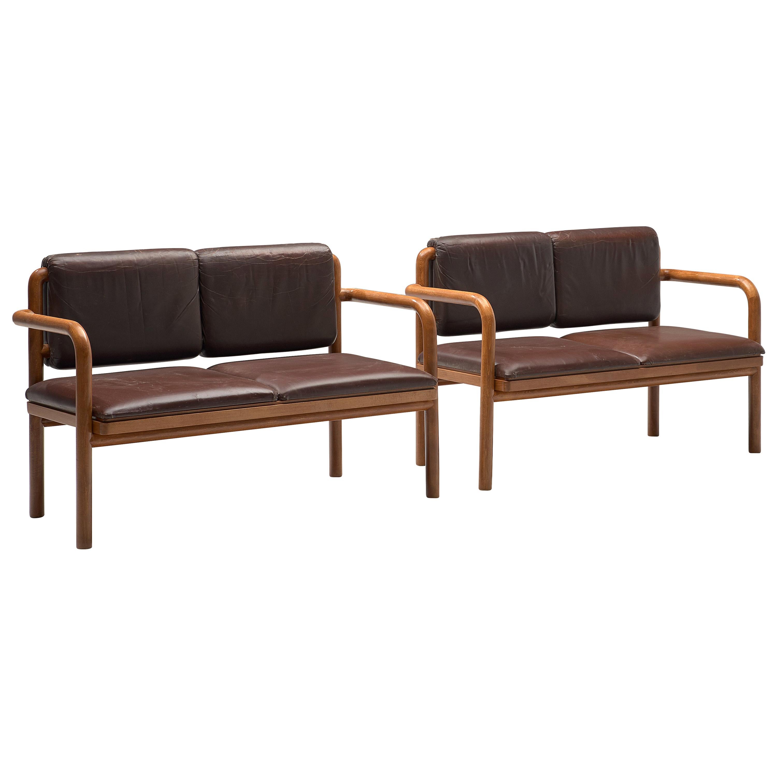 Pair of Benches by Ton in Bentwood