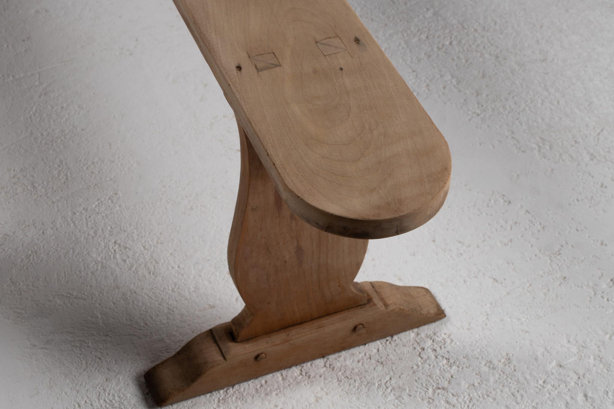 Hand-Crafted Pair of Benches in Carved Oak, France, 1940s For Sale