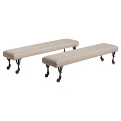 Pair of Benches in Russian Linen, circa 1930