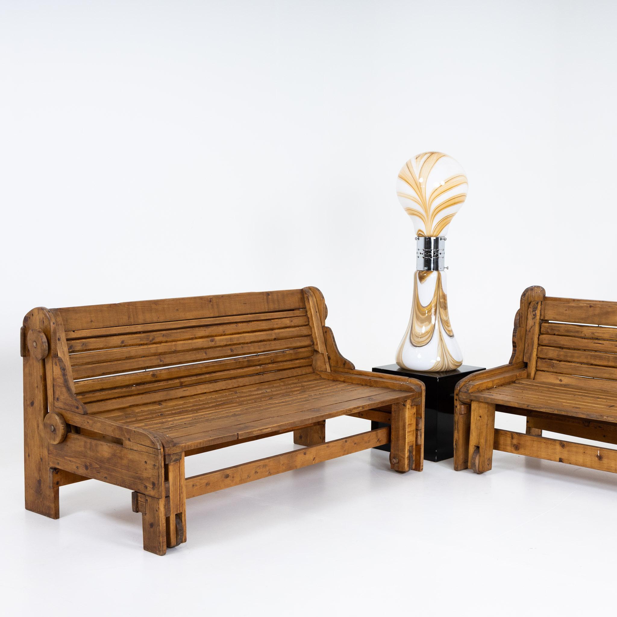 Pair of Benches, Italian Manufactory, 1960s For Sale 1