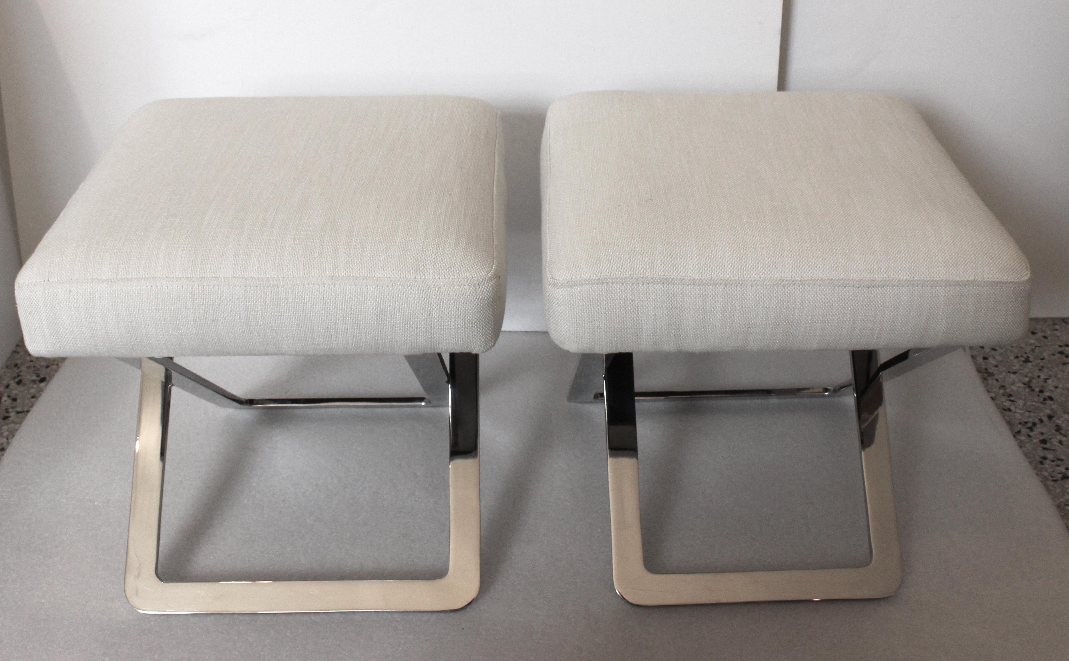American Pair of Benches Style of Milo Baughman For Sale