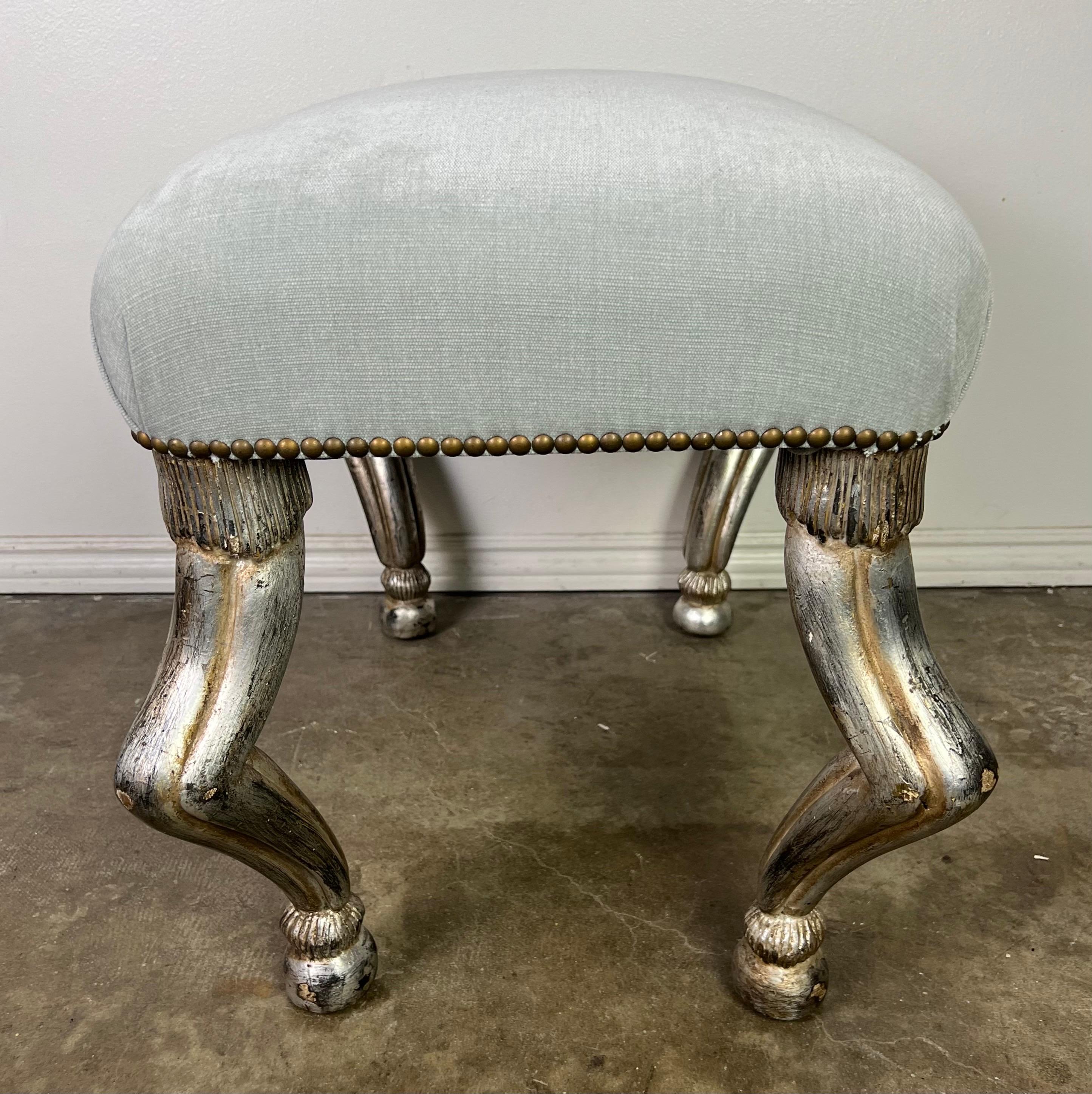 Pair of Benches w/ Silvered Antelope Legs  For Sale 4