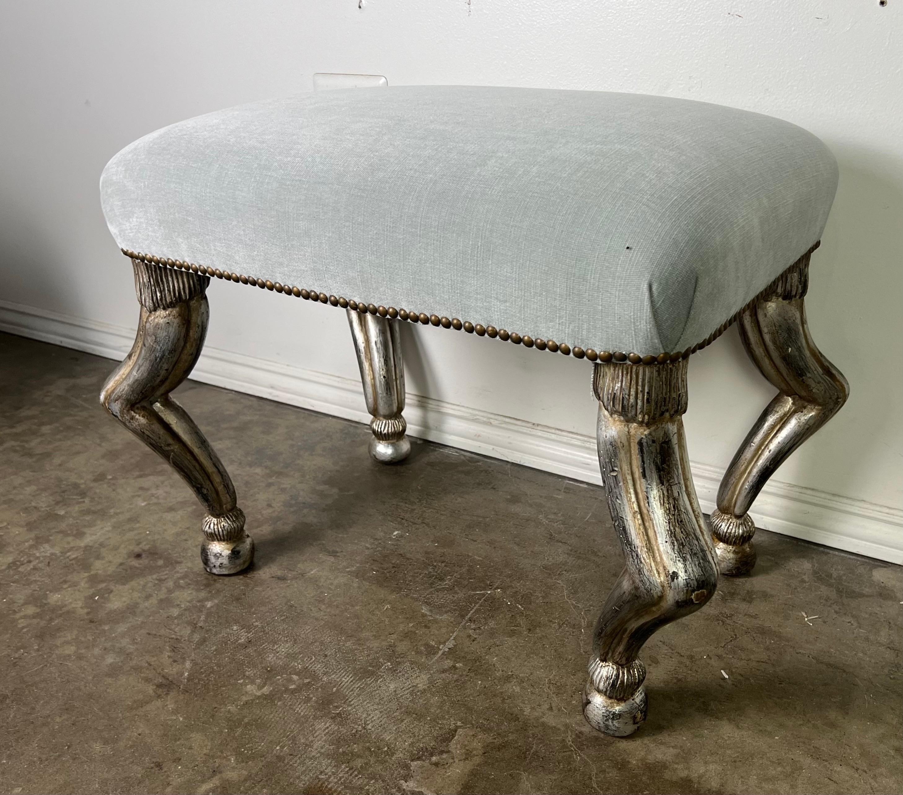 20th Century Pair of Benches w/ Silvered Antelope Legs  For Sale