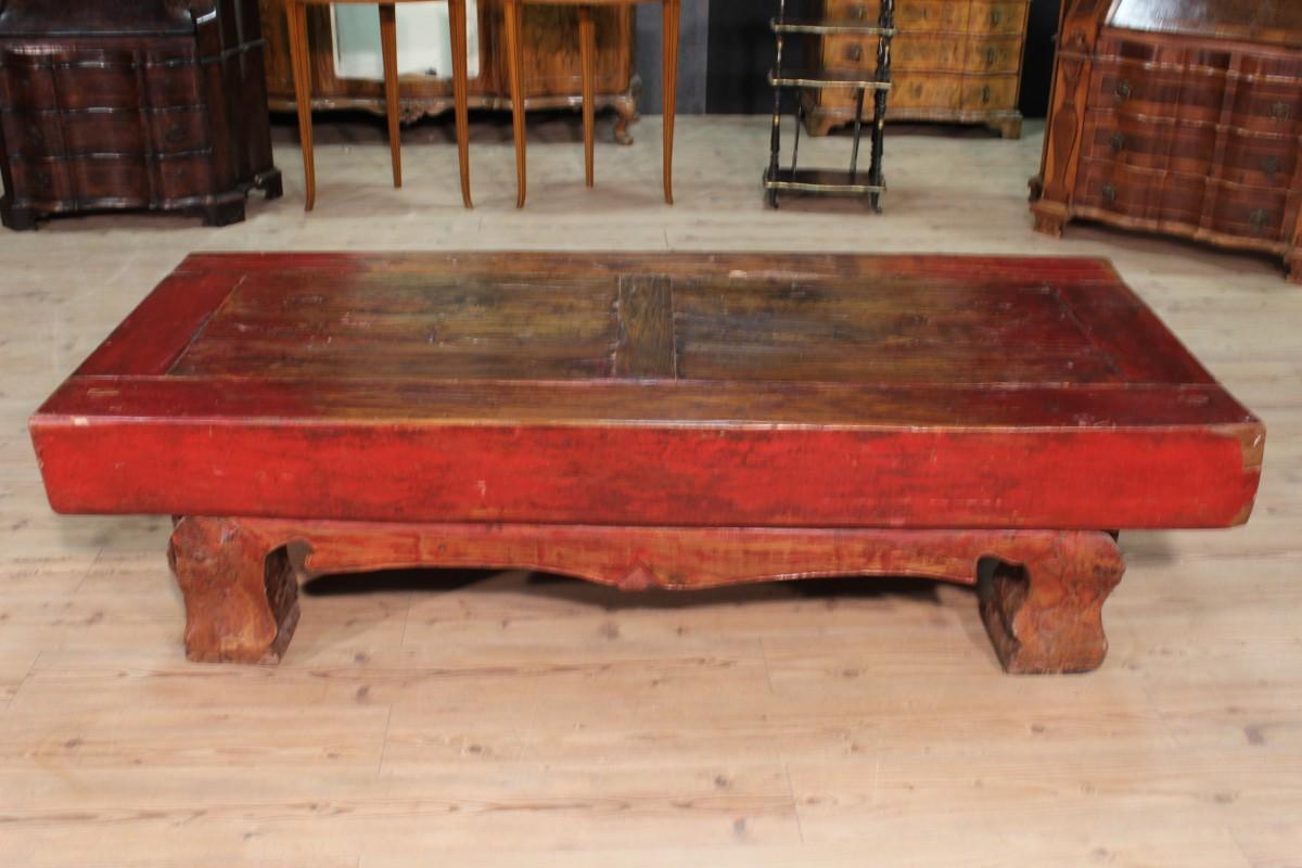 Pair of Benches with Lacquered Table, 20th Century For Sale 7