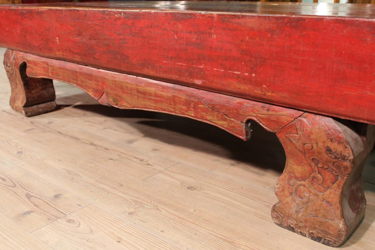 Pair of Benches with Lacquered Table, 20th Century For Sale 9