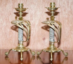 Pair of Benham & Froud VR Stamped British Army 1905 Sword Handle Candlesticks