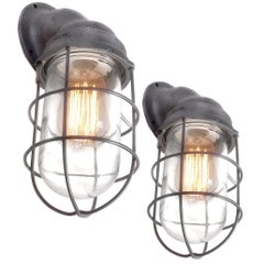 Pair of Benjamin Explosion Proof Caged Sconces
