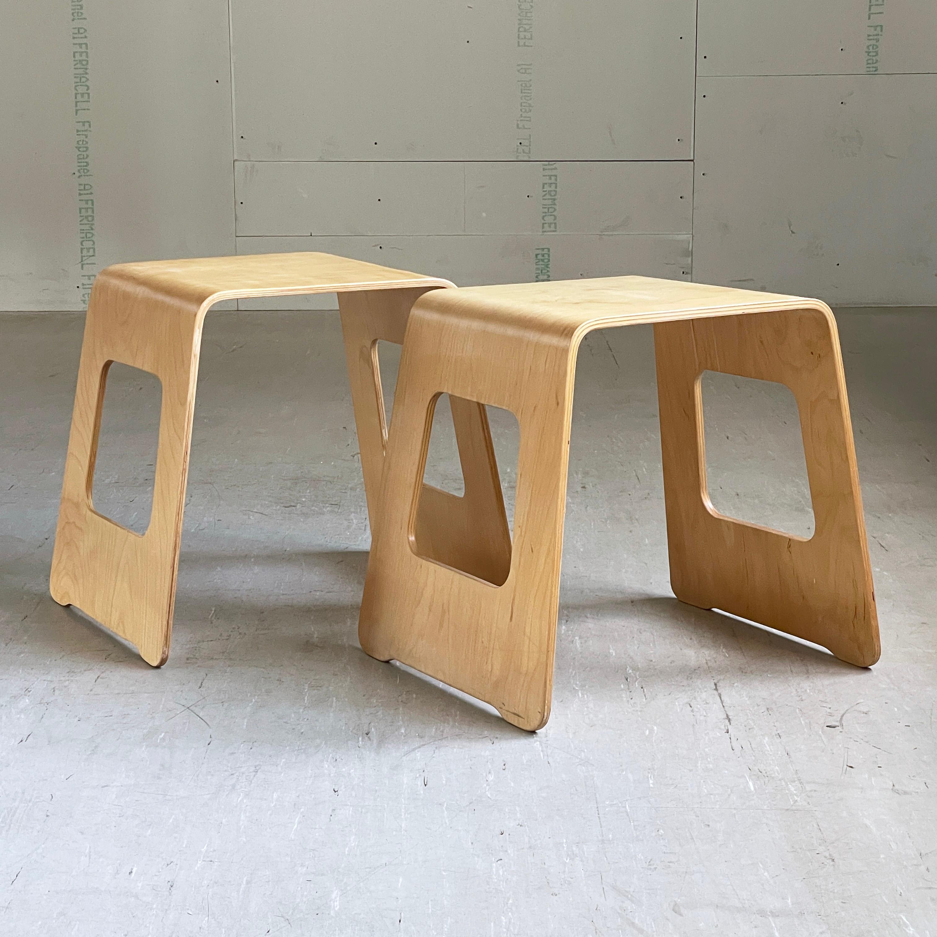 Plywood Pair of 'Benjamin' Stools by Lisa Norinder for IKEA, 1990's For Sale