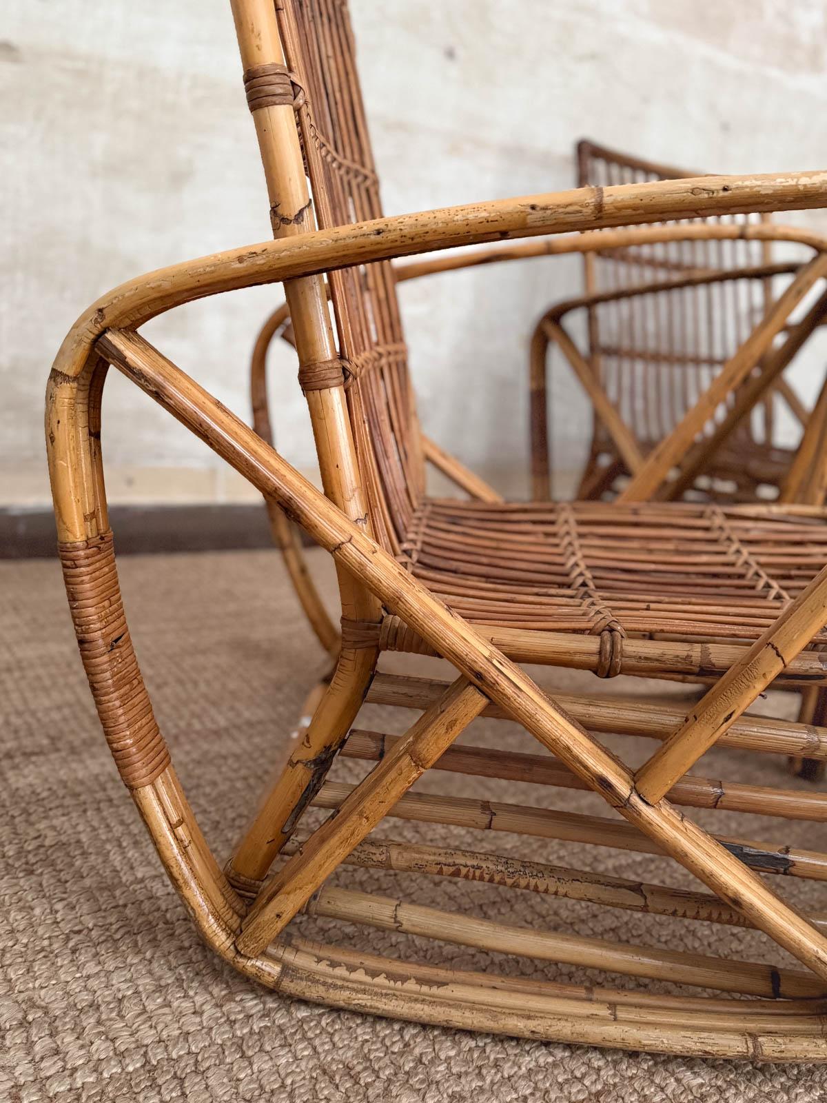 Pair of Bent Bamboo Armchairs By Paul Frankl, 1940s en venta 2