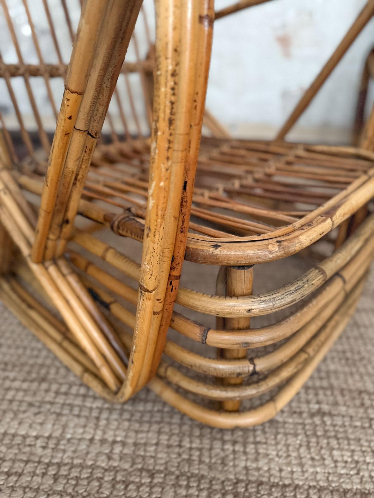 Pair of Bent Bamboo Armchairs By Paul Frankl, 1940s en venta 3
