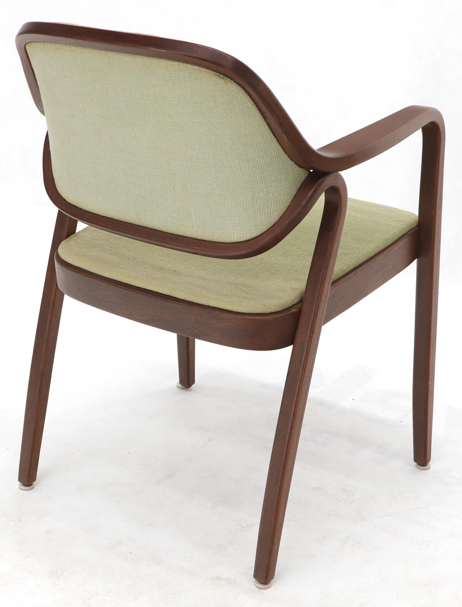 Pair of Bent Walnut Wood Dining Chairs by Knoll 2