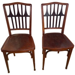 Pair of bentoowd chairs by Kohn brothers