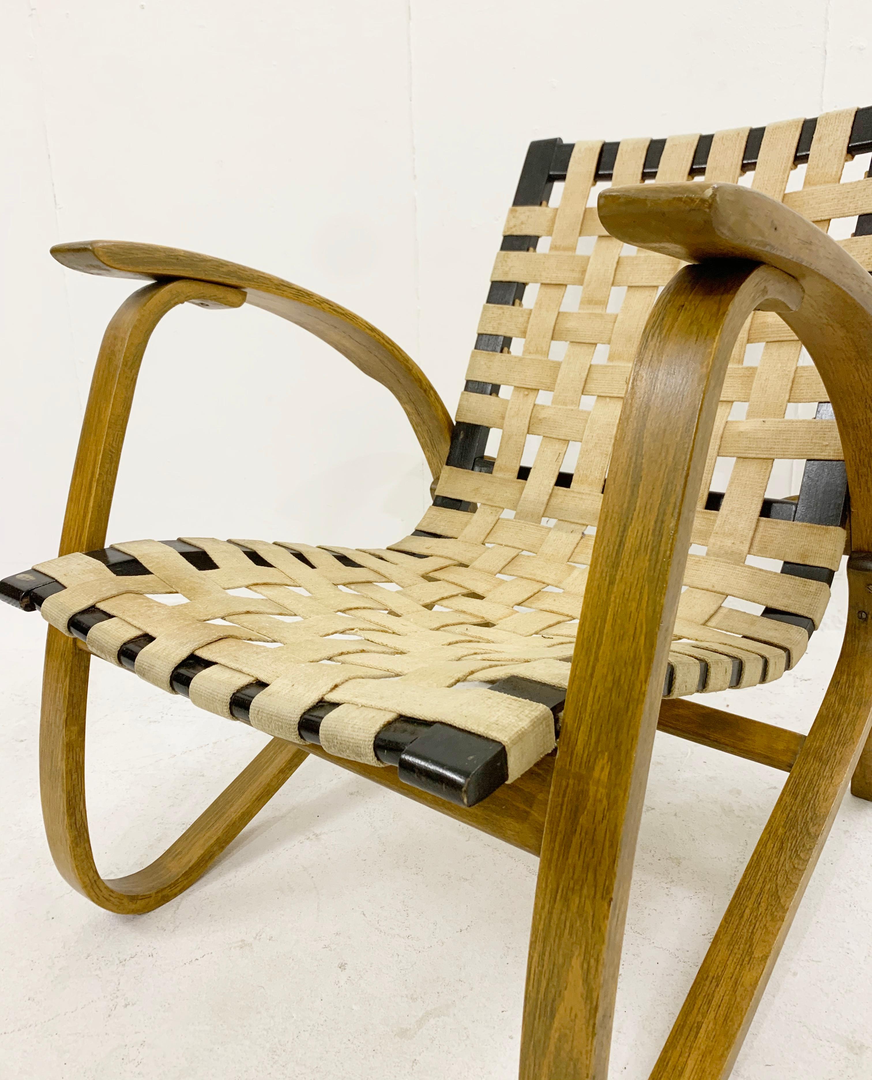 Pair of Bentwood Armchairs by Jan Vanek for UP Závody, Czech Republic 1930s 6