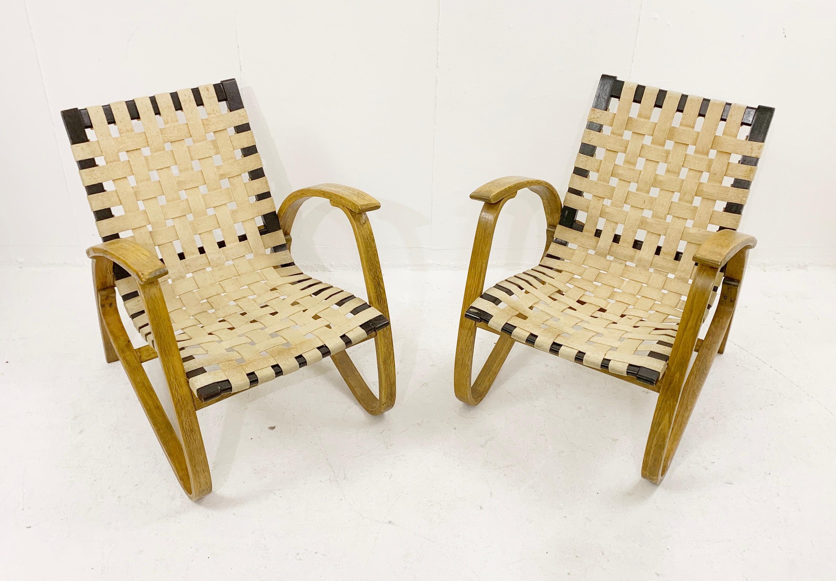 Pair of bentwood armchairs By Jan Vanek For UP Závody - Czech republic 1930s.
