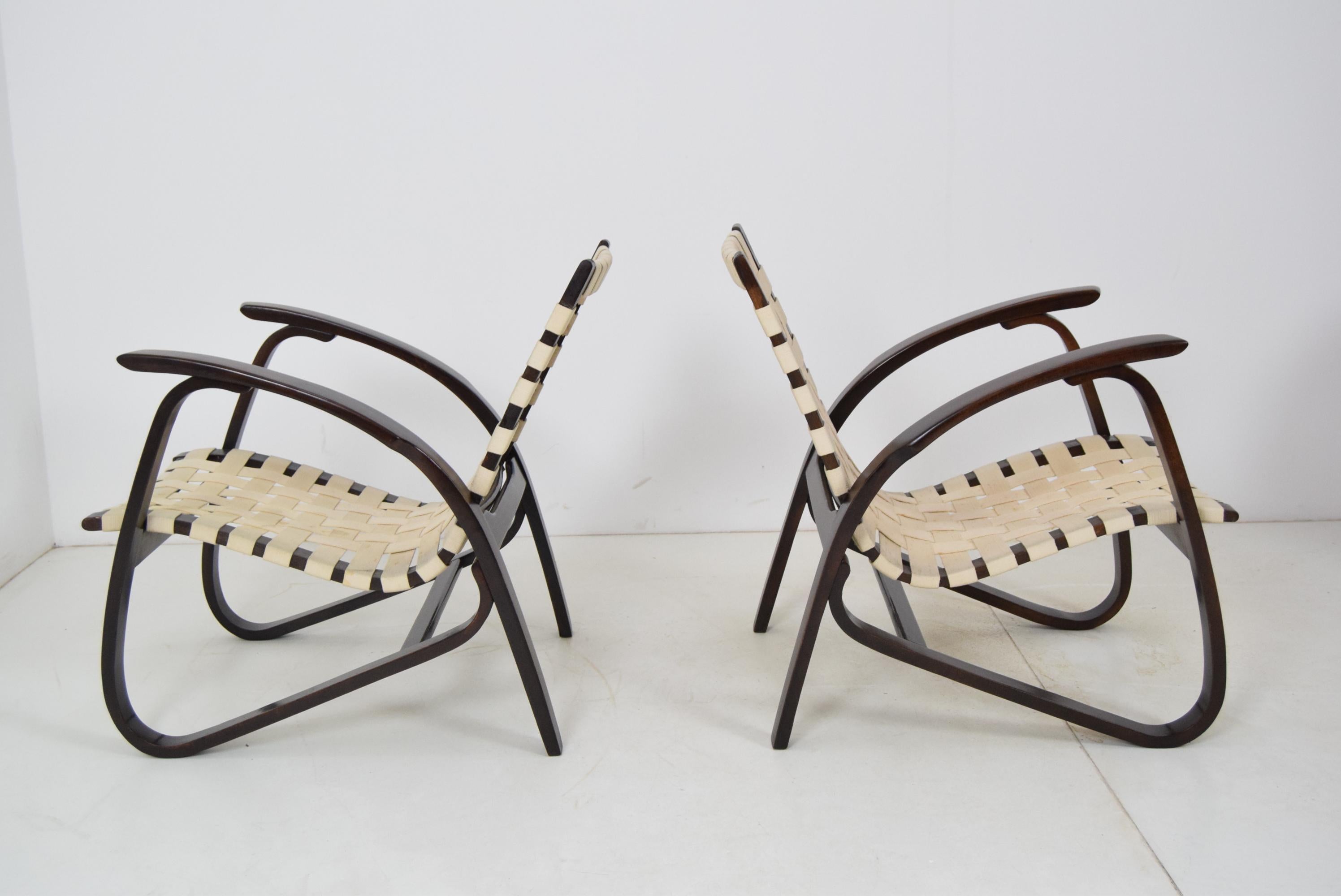 Pair of Bentwood Armchairs by Jan Vanek for UP Závody, 1930s 6